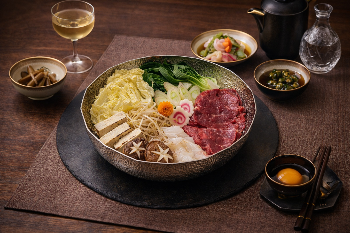 Premium Sukiyaki Pot Shabu Hot Pot 흑백요리사 최강록 셰프 스키야키팬 | Korean style Multi-Purpose Cookware for Shabu Ramen, Cooking Bowl, Serving Platter Culinary class Wars Pot 스키야키팬, 전골, 나베