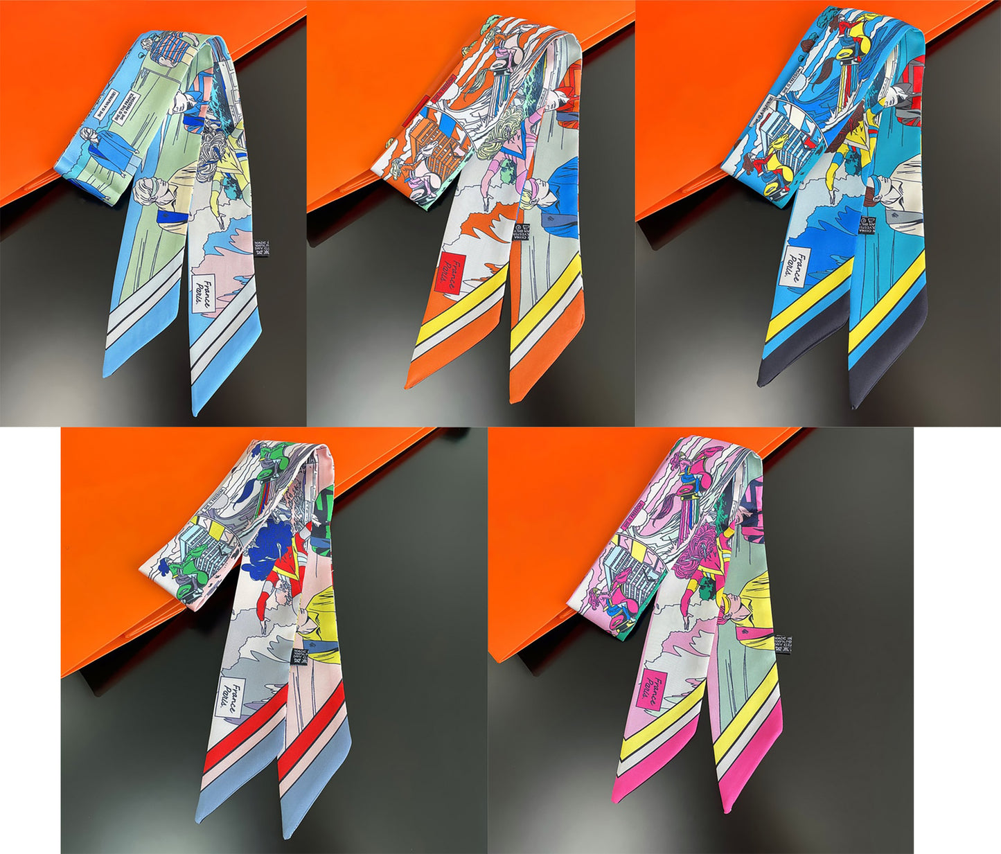 Golf Riding Printed Skinny Scarf | Bag Handle | Bag Charm | Hair Ribbon Headband | Neck Scarf