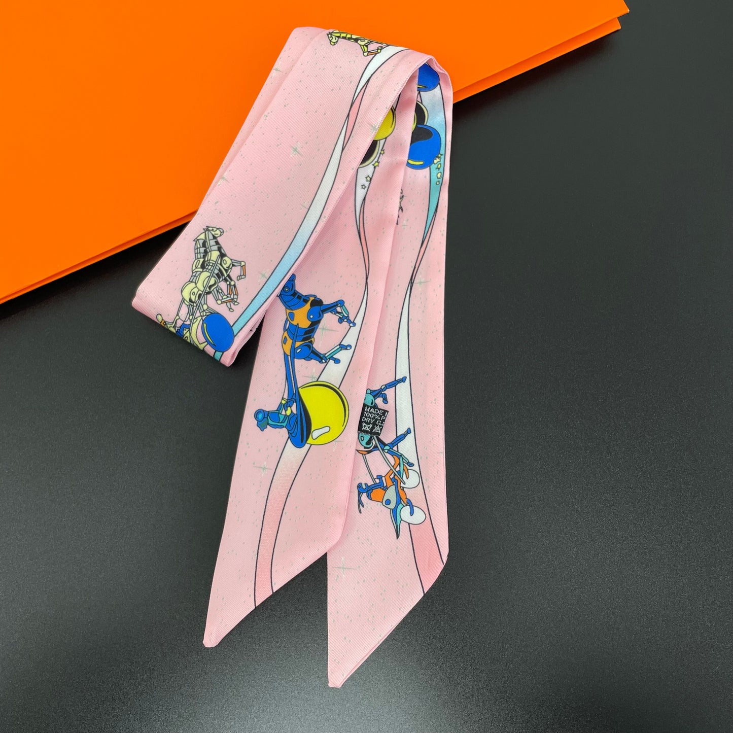 Horse Carriage Printed Skinny Scarf | Bag Handle | Bag Charm | Hair Ribbon Headband | Neck Scarf