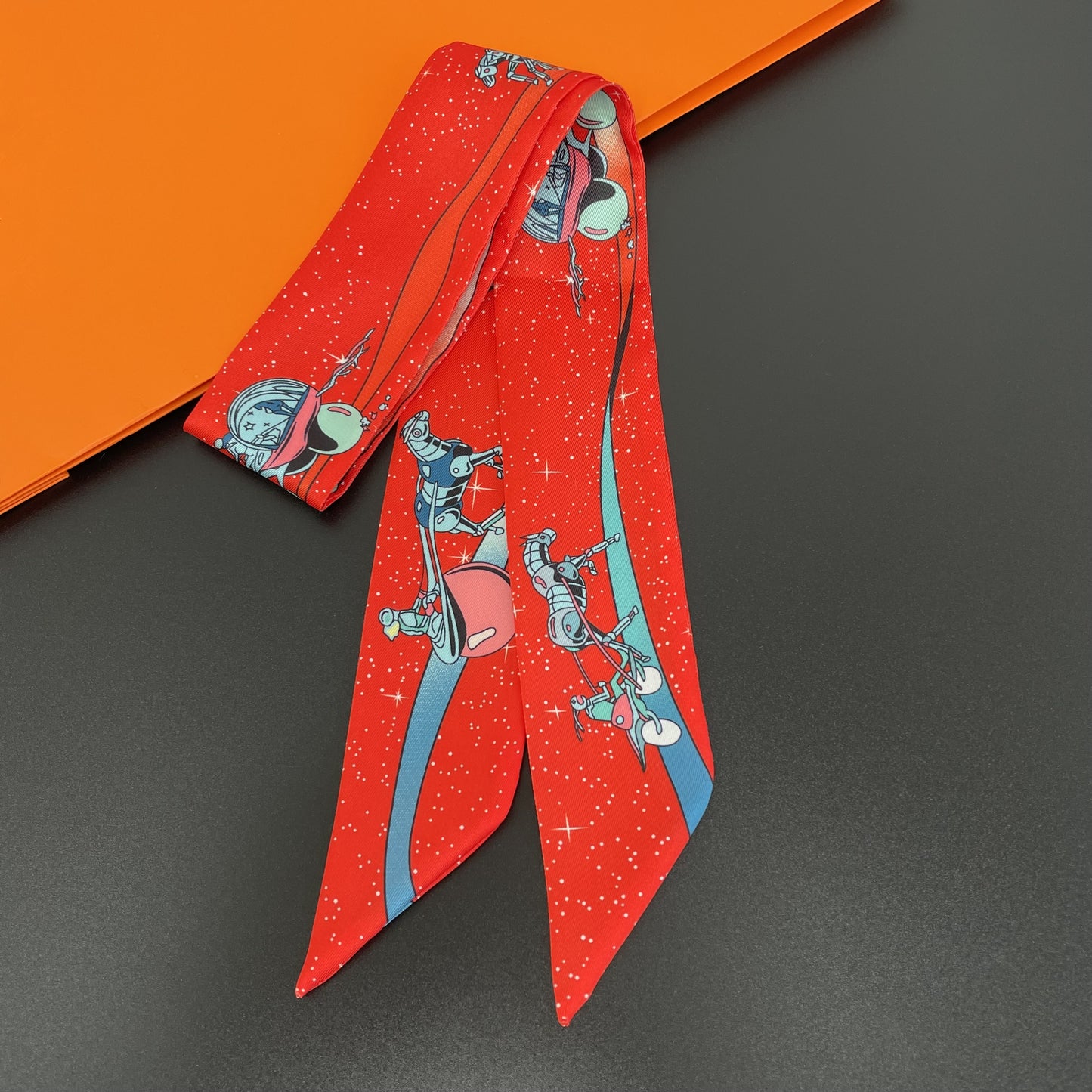 Horse Carriage Printed Skinny Scarf | Bag Handle | Bag Charm | Hair Ribbon Headband | Neck Scarf