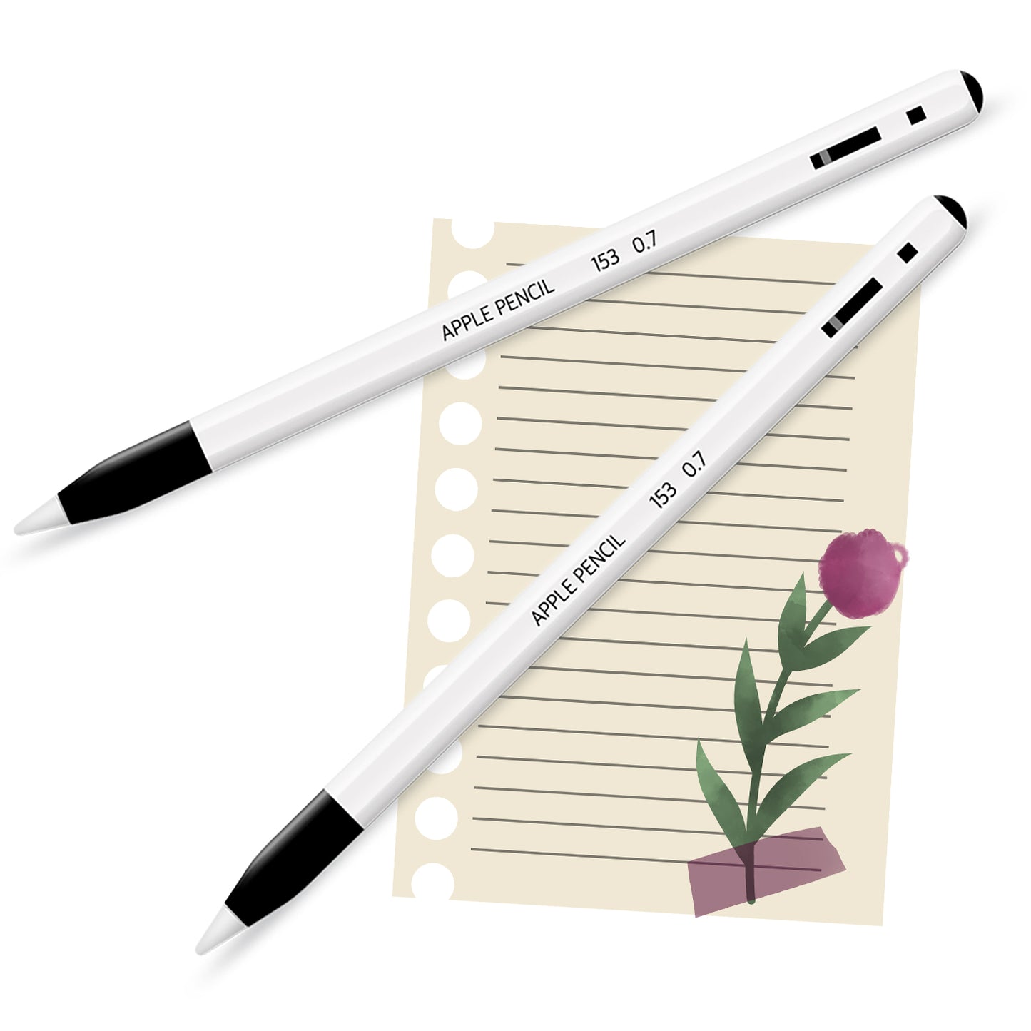 Apple Pencil Skin 2 Pack Ultra Thin 3M Vinyl Cover for Pro & 2nd Gen | Premium Vinyl Greenguard Gold Ink Full wrap Cover Case