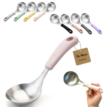 Korean Serving Spoon Stainless Steel Ladle 먹방 스푼 미니 국자 | Mukbang Spoon Multipurpose Ladle Silicone handle Serving Cooking Ladle 서빙스푼 전현무 국자