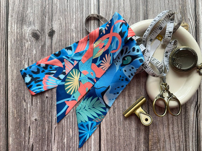 Bird Printed Skinny Scarf | Bag Handle | Bag Accessories | Hair Ribbon Headband | Neck Scarf