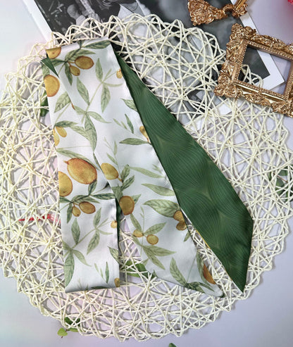 Fruit Printed Skinny Scarf | Bag Handle | Bag Accessories | Hair Ribbon Headband | Neck Scarf