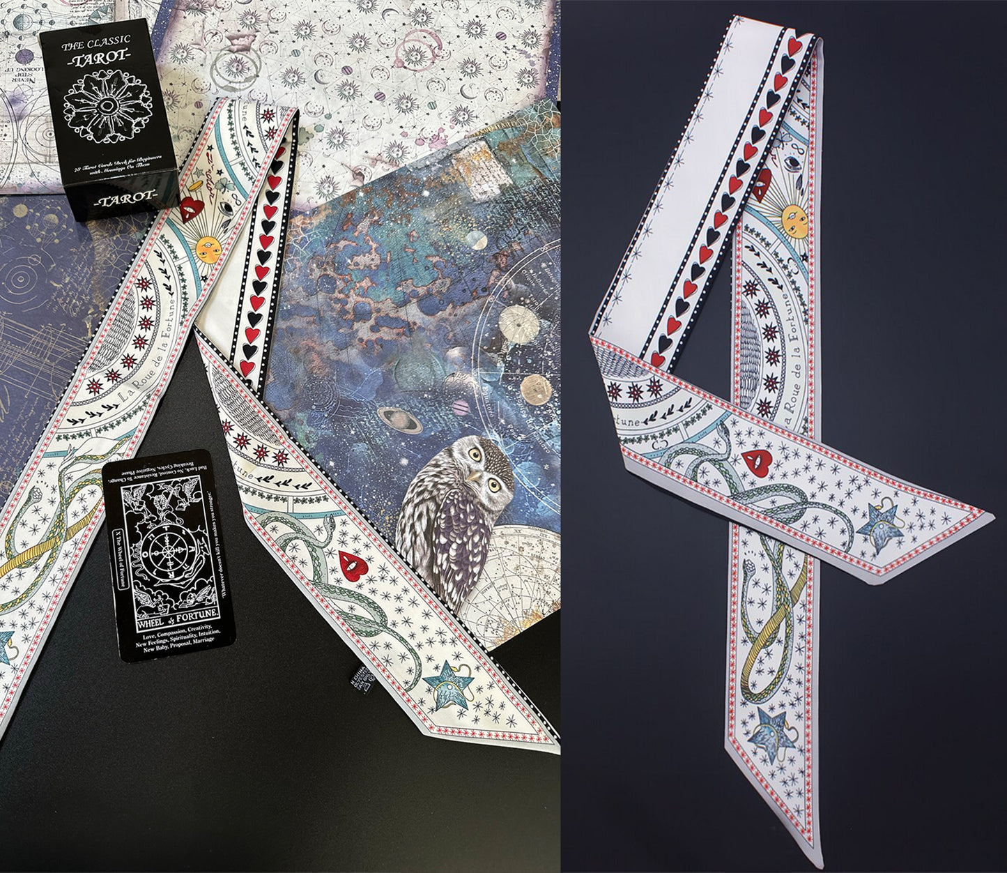 Tarot Printed Skinny Scarf | Bag Handle | Bag Accessories | Hair Ribbon Headband | Neck Scarf