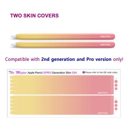 Apple Pencil Skin 2 Pack Ultra Thin 3M Vinyl Cover for Pro & 2nd Gen | Premium Vinyl Greenguard Gold Ink Full wrap Cover Case