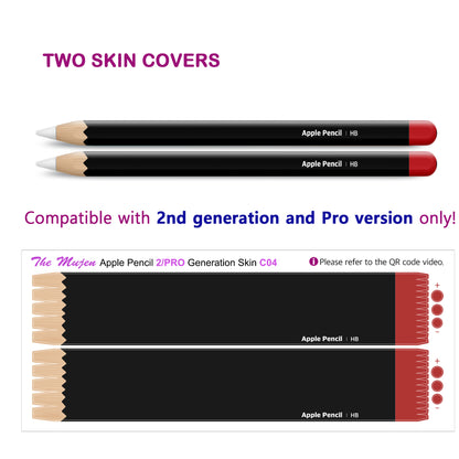 Apple Pencil Skin [2 Pack] Ultra Thin 3M Premium Vinyl Cover Classic Design- 2nd Generation
