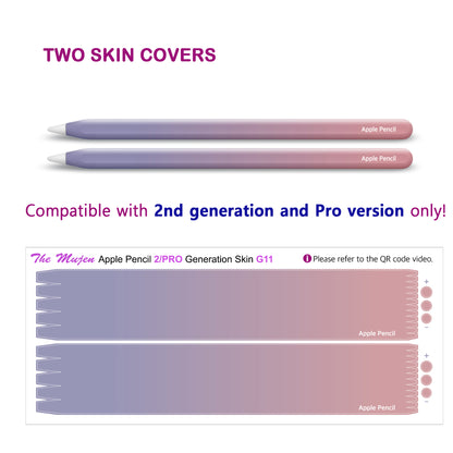 Apple Pencil Skin 2 Pack Ultra Thin 3M Vinyl Cover for Pro & 2nd Gen | Premium Vinyl Greenguard Gold Ink Full wrap Cover Case