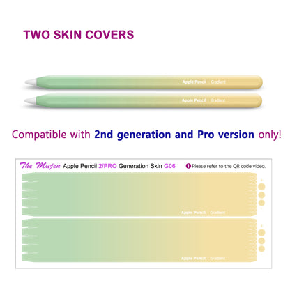 Apple Pencil Skin 2 Pack Ultra Thin 3M Vinyl Cover for Pro & 2nd Gen | Premium Vinyl Greenguard Gold Ink Full wrap Cover Case