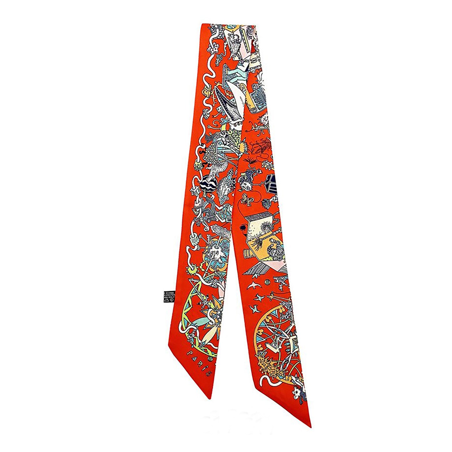 Pierrot Printed Skinny Scarf | Bag Handle | Bag Charm | Hair Ribbon Headband | Neck Scarf