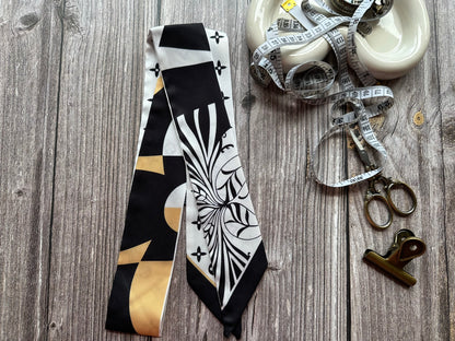 Star Printed Skinny Scarf | Long Scarf | Bag Handle | Bag Accessories | Hair Ribbon Headband | Neck Scarf