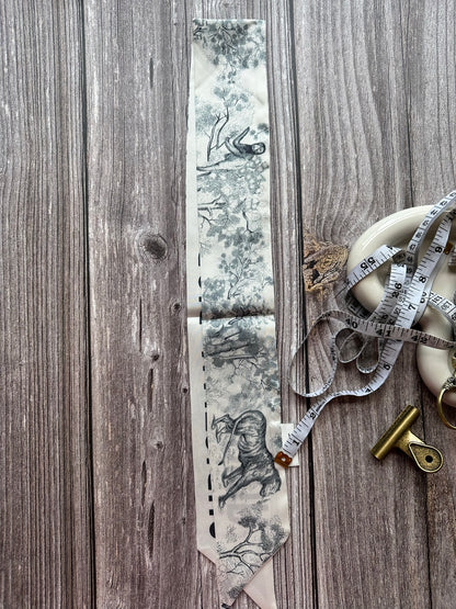 Handmade Animals Forest Printed Skinny Scarf | Bag Handle | Bag Accessories | Hair Ribbon Headband | Neck Scarf