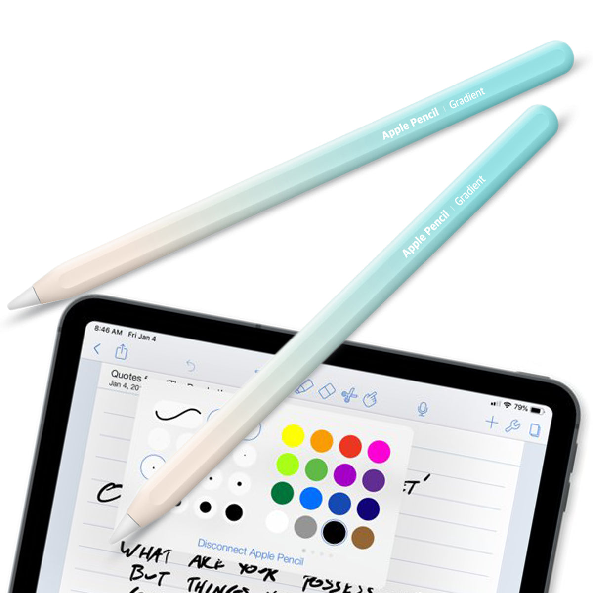 Apple Pencil Skin 2 Pack Ultra Thin 3M Vinyl Cover for Pro & 2nd Gen | Premium Vinyl Greenguard Gold Ink Full wrap Cover Case