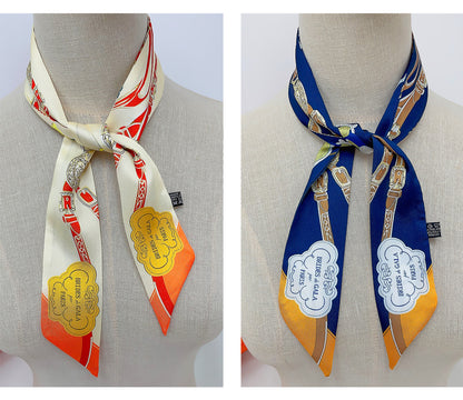 New Rope Printed Skinny Scarf | Bag Handle | Bag Charm | Hair Ribbon Headband | Neck Scarf