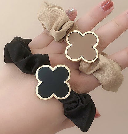 Metal Four leaf Clover Hair Scrunchie Premium Hair Scrunchies Pack