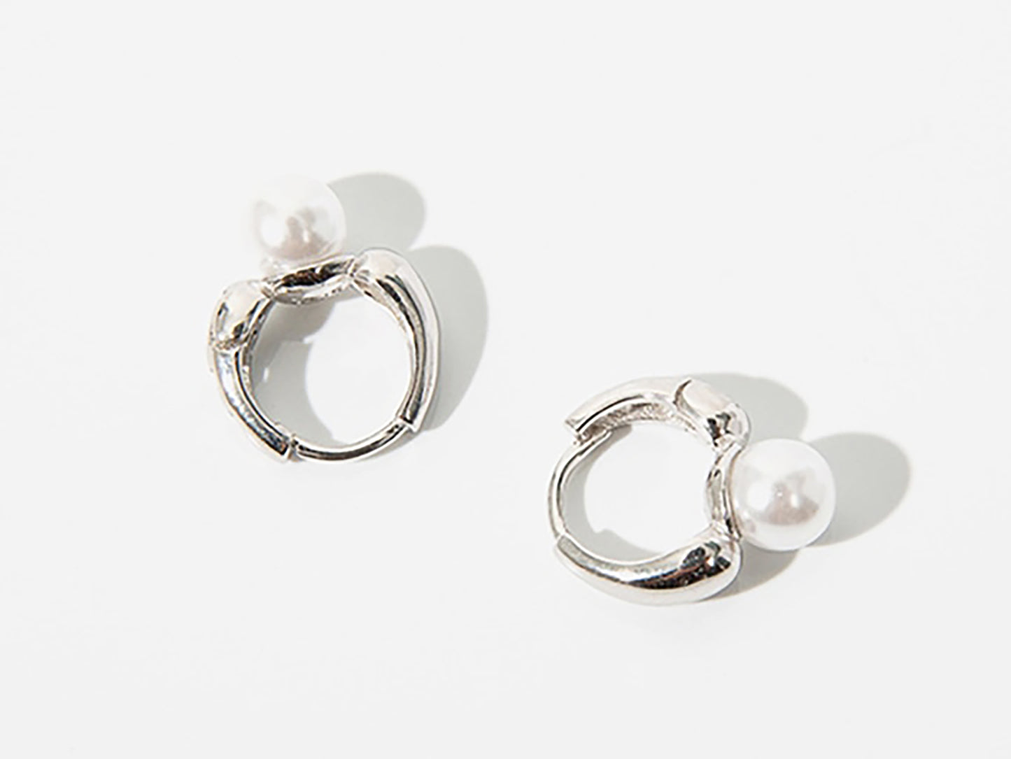 Silver Pearl Hoop Earrings Fine Jewelry | Earrings Delicate Jewelry