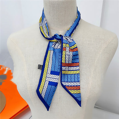 Rope Printed Skinny Scarf | Bag Handle | Bag Accessories | Hair Ribbon Headband | Neck Scarf