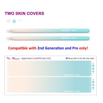 Apple Pencil Skin 2 Pack Ultra Thin 3M Vinyl Cover for Pro & 2nd Gen | Premium Vinyl Greenguard Gold Ink Full wrap Cover Case