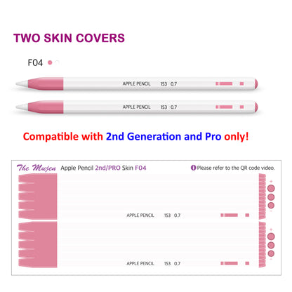 Apple Pencil Skin 2 Pack Ultra Thin 3M Vinyl Cover for Pro & 2nd Gen | Premium Vinyl Greenguard Gold Ink Full wrap Cover Case