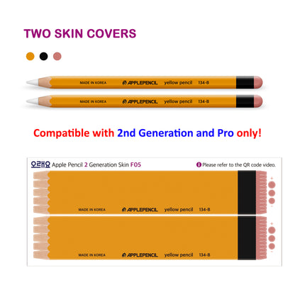 Apple Pencil Skin 2 Pack Ultra Thin 3M Vinyl Cover for Pro & 2nd Gen | Premium Vinyl Greenguard Gold Ink Full wrap Cover Case