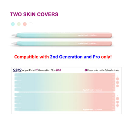 Apple Pencil Skin 2 Pack Ultra Thin 3M Vinyl Cover for Pro & 2nd Gen | Premium Vinyl Greenguard Gold Ink Full wrap Cover Case