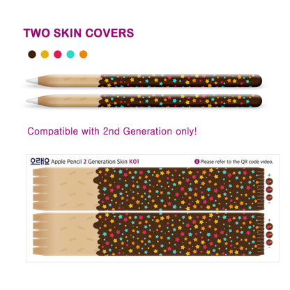 Apple Pencil Skin [2 Pack] Ultra Thin 3M Premium Vinyl Cover Cute Design- 2nd Generation