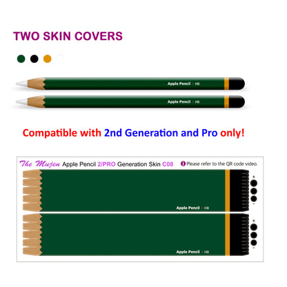 Apple Pencil Skin [2 Pack] Ultra Thin 3M Premium Vinyl Cover Classic Design- 2nd Generation