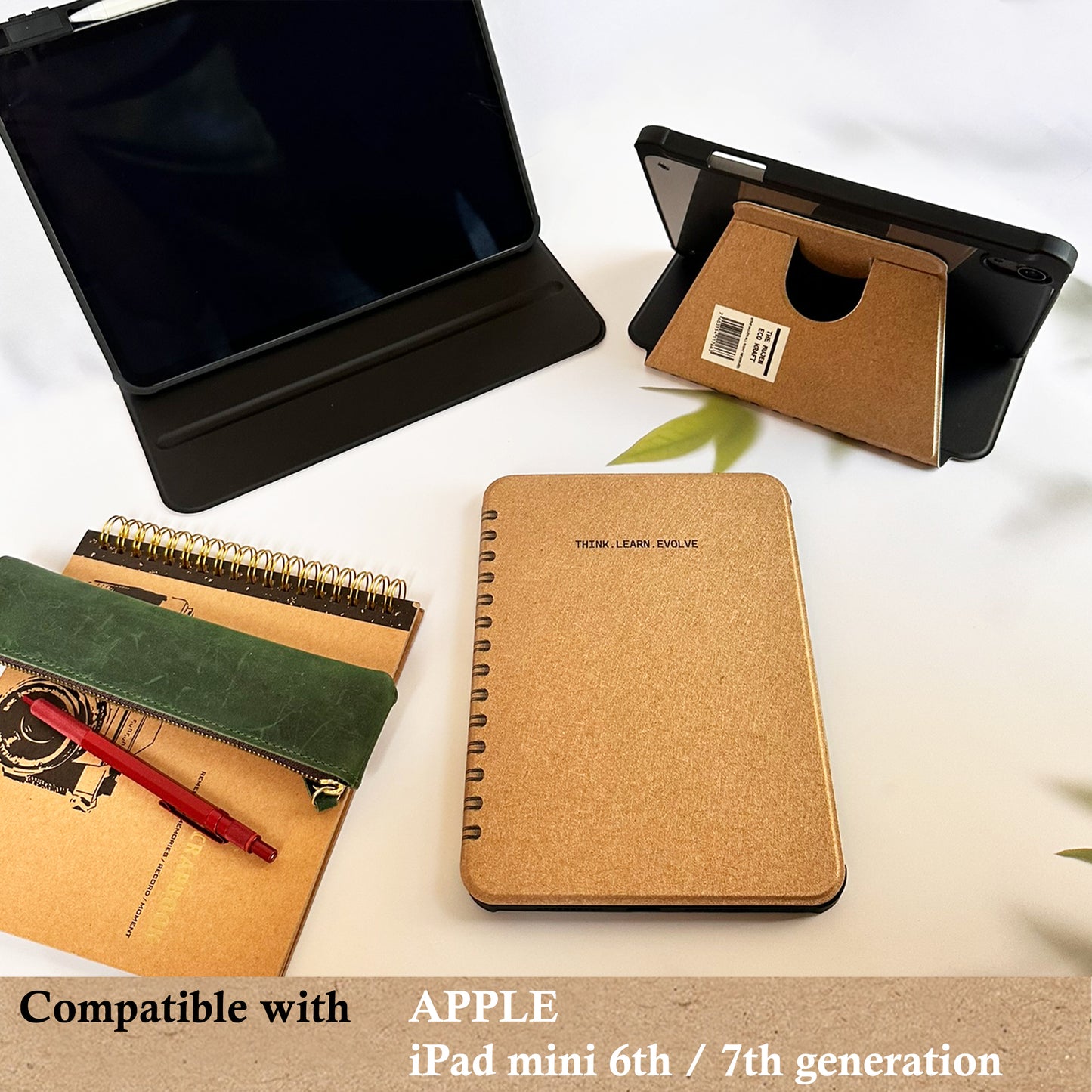 Retro Vibe Notebook iPad Case iPad 10-11 Air 11 Mini 6-7 Protective Cover | Vintage Style Notebook Design iPad Case Slim Stand Protective Cover Full Body Protective Cover