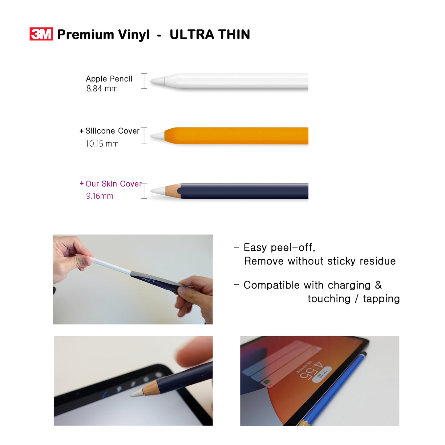 Apple Pencil Skin [2 Pack] Ultra Thin 3M Premium Vinyl Cover Gradient Color Design- 2nd Generation