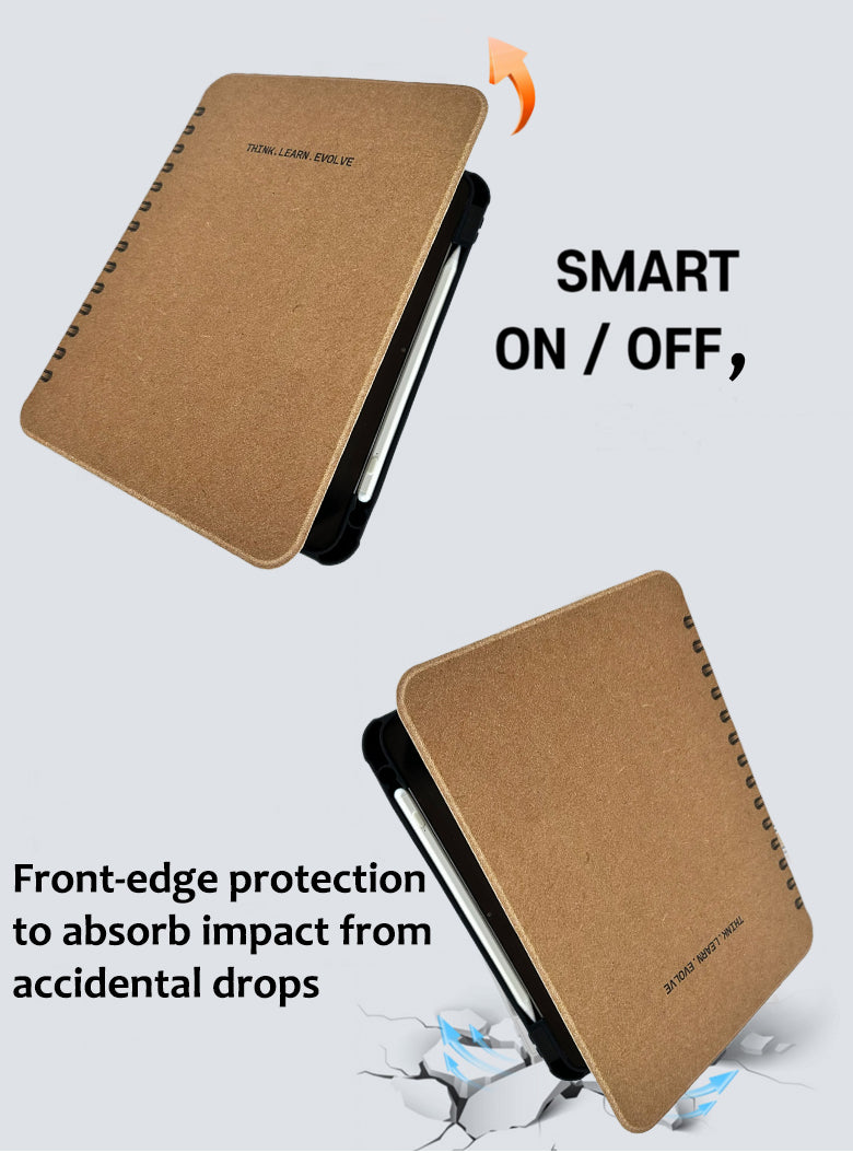 Retro Vibe Notebook iPad Case iPad 10-11 Air 11 Mini 6-7 Protective Cover | Vintage Style Notebook Design iPad Case Slim Stand Protective Cover Full Body Protective Cover