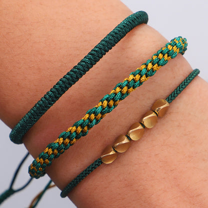 Handmade Braided rope bracelets | Copper Beads Bracelets | Couple Yoga bracelets