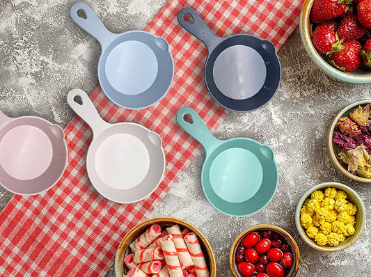 Made in Korea Handled Plate Bowls Microwave Dishwasher Safe 먹방 손잡이 앞접시 | Appetizer, Snack plate, Soup Bowls, Cereal Bowl Dessert Plates Salad Bowl with Handle 먹방 그릇 앞접시