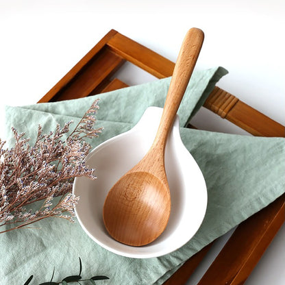 Korean Mukbang Spoon Chopsticks 2 Set Wood Ramen Udon 먹방 스푼 대왕 수저 | Extra Large Spoon and Chopsticks Set, Natural Wood Utensil 2 Set Korean Japanese Tableware 먹방 점보 수저 젓가락 국자