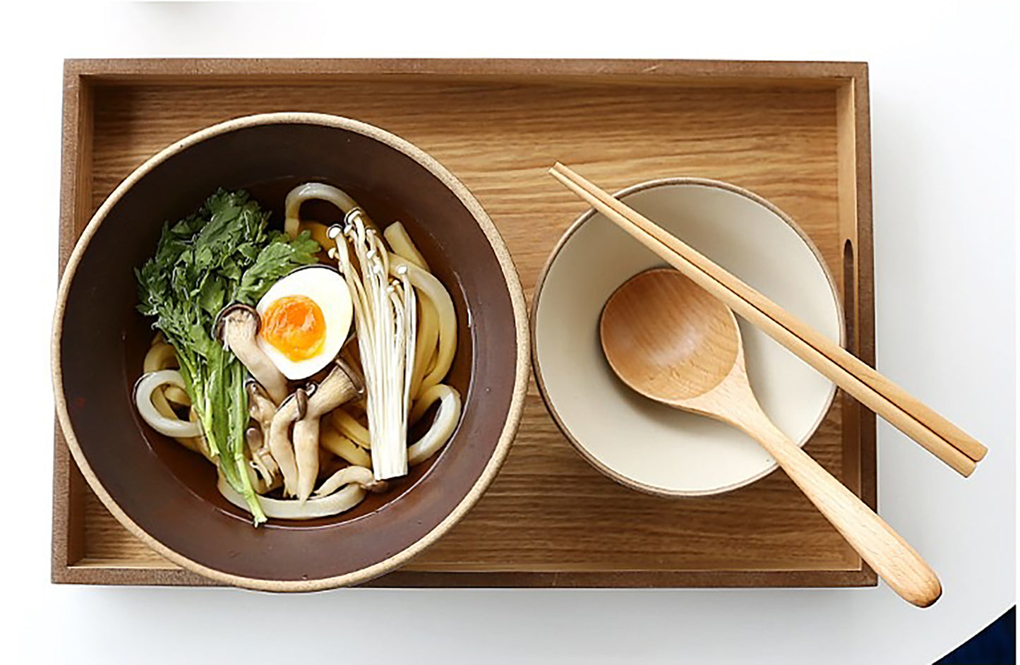 Korean Mukbang Spoon Chopsticks 2 Set Wood Ramen Udon 먹방 스푼 대왕 수저 | Extra Large Spoon and Chopsticks Set, Natural Wood Utensil 2 Set Korean Japanese Tableware 먹방 점보 수저 젓가락 국자