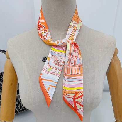 Roller Skates Printed Skinny Scarf | Bag Handle | Bag Charm | Hair Ribbon Headband | Neck Scarf