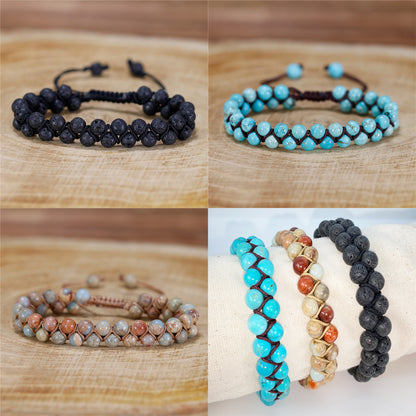 Handmade Bracelets| 0.2inch(6mm) Healing Natural Stone Bracelets| Beads Bracelets