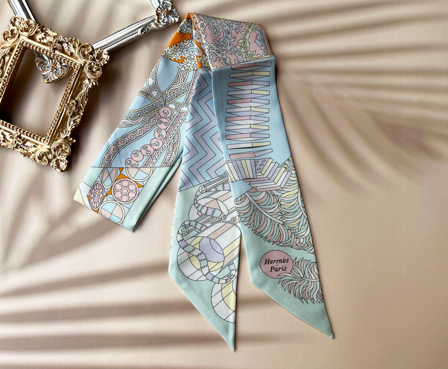 Handmade H Tree Printed Skinny Scarf