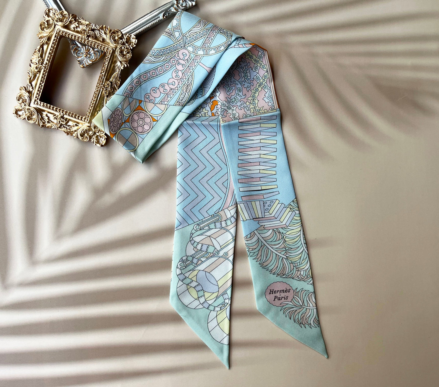 Handmade H Tree Printed Skinny Scarf