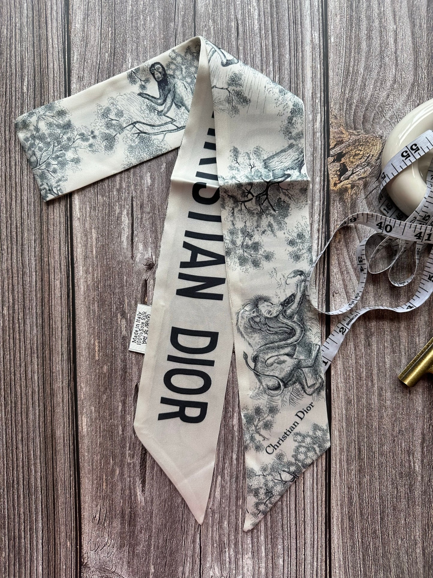 Handmade Animals Forest Printed Skinny Scarf | Bag Handle | Bag Accessories | Hair Ribbon Headband | Neck Scarf