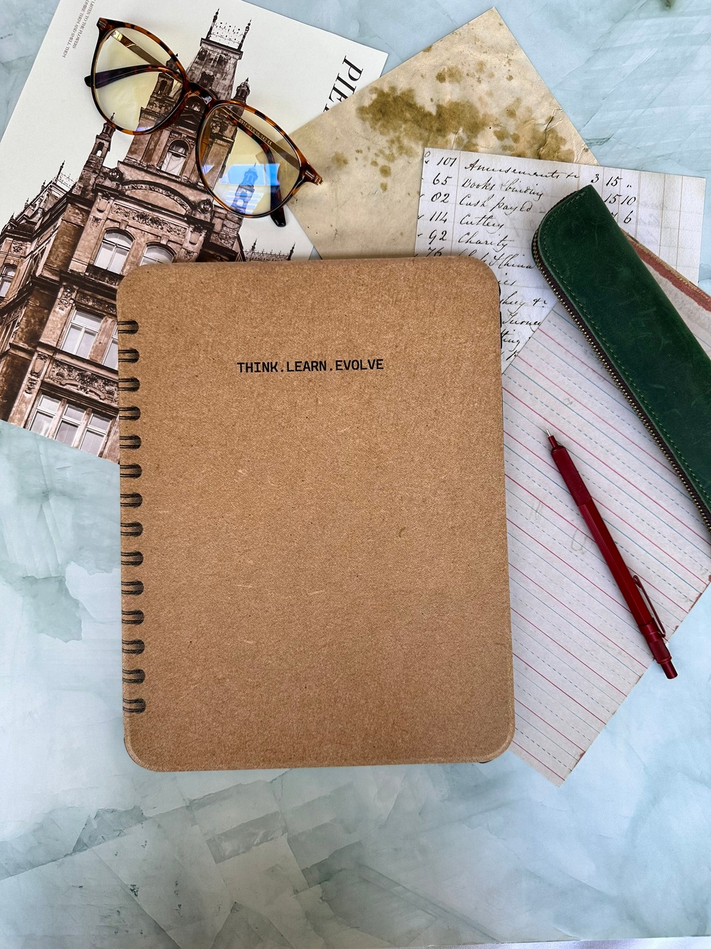Retro Vibe Notebook iPad Case iPad 10-11 Air 11 Mini 6-7 Protective Cover | Vintage Style Notebook Design iPad Case Slim Stand Protective Cover Full Body Protective Cover