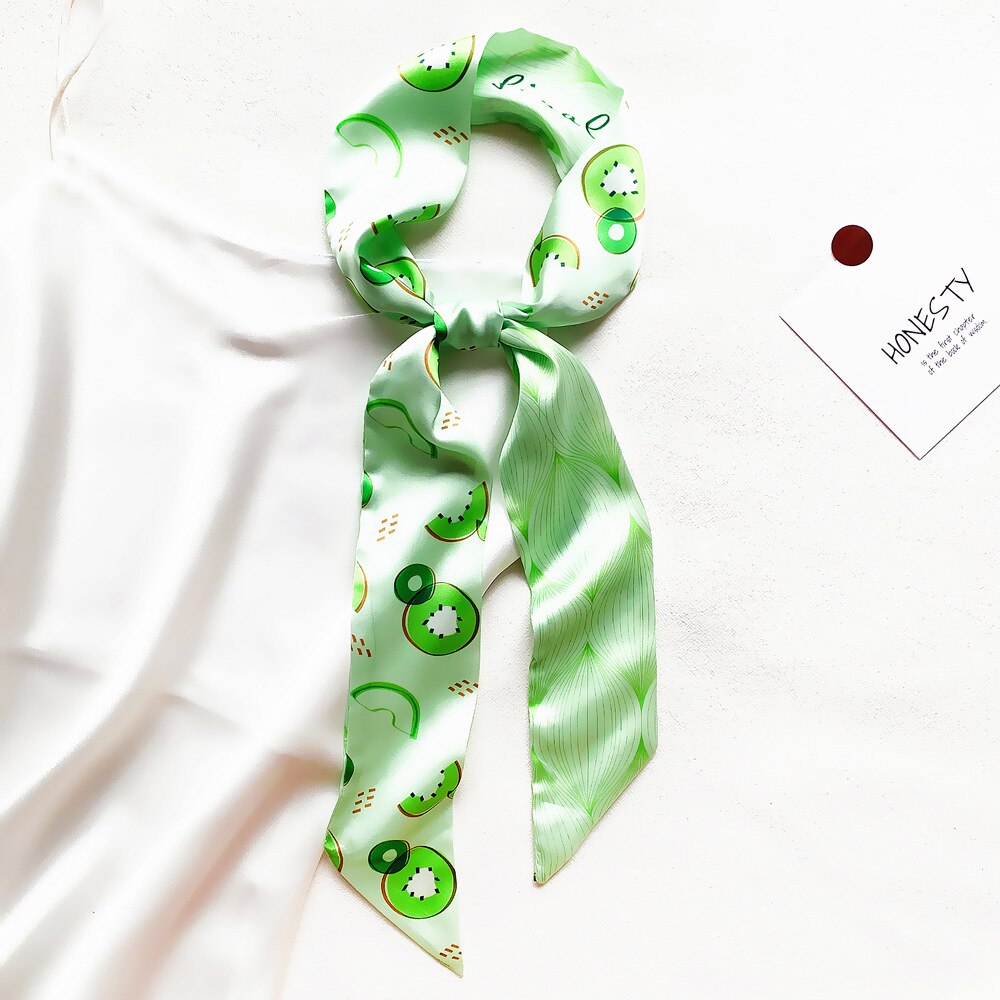 Fruit Printed Skinny Scarf | Bag Handle | Bag Accessories | Hair Ribbon Headband | Neck Scarf