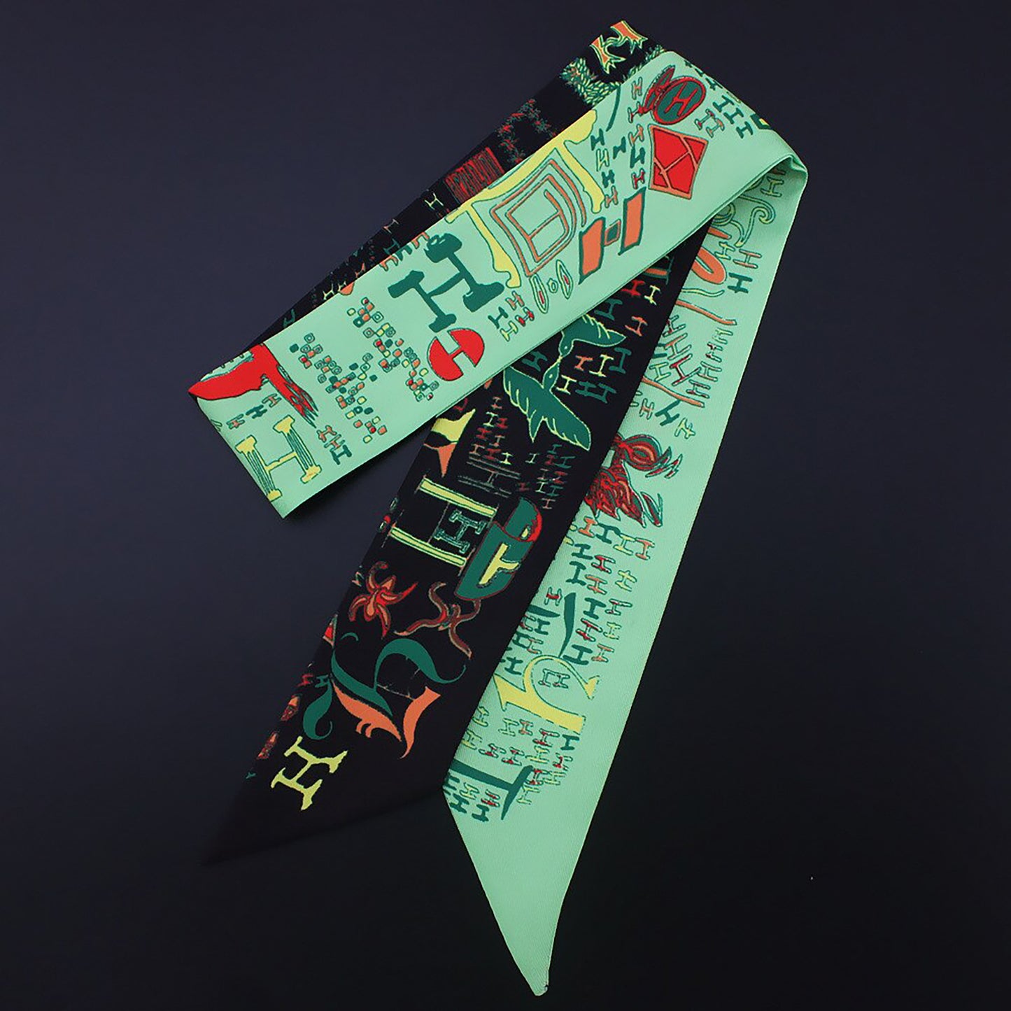 Letter Printed Skinny Scarf | Bag Handle | Bag Accessories | Hair Ribbon Headband | Neck Scarf