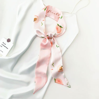 Fruit Printed Skinny Scarf | Bag Handle | Bag Accessories | Hair Ribbon Headband | Neck Scarf