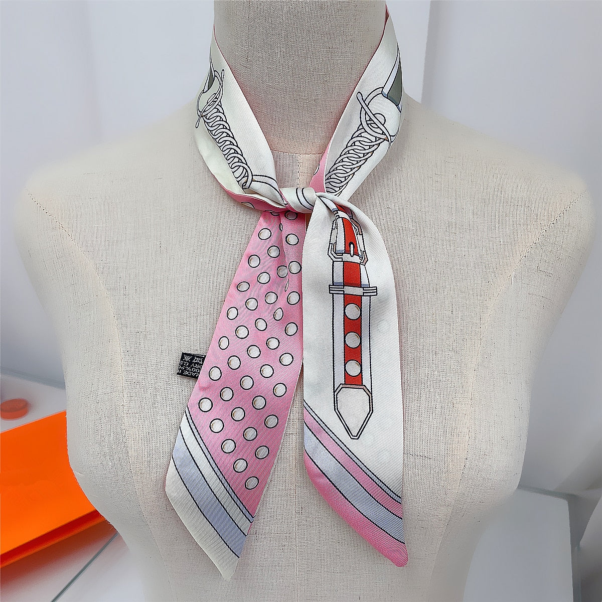 Belt Printed Skinny Scarf | Bag Handle | Bag Charm | Hair Ribbon Headband | Neck Scarf