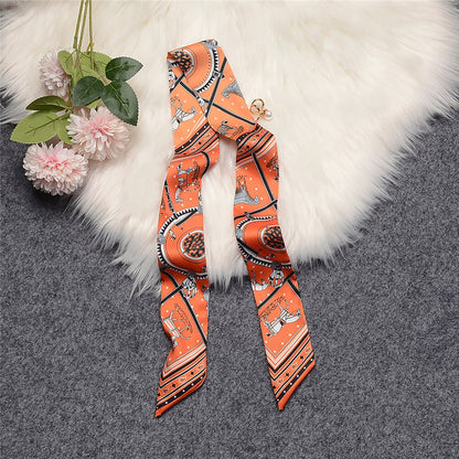 Horse Cloaks Printed Skinny Scarf | Bag Handle | Bag Accessories | Hair Ribbon Headband | Neck Scarf