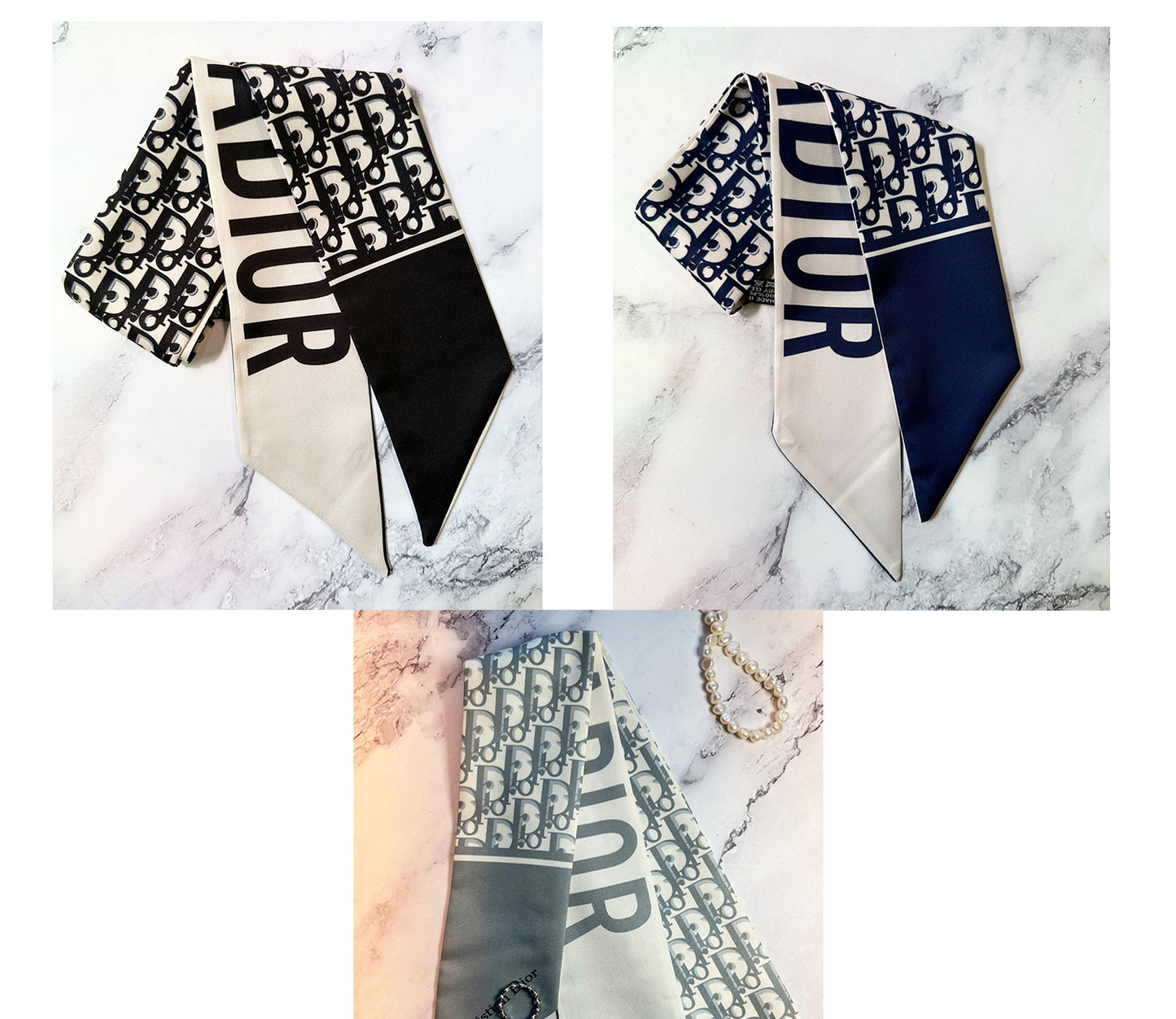 Handmade Monogram Design Skinny Scarf | Bag Handle | Bag Accessories | Hair Ribbon Headband | Neck Scarf