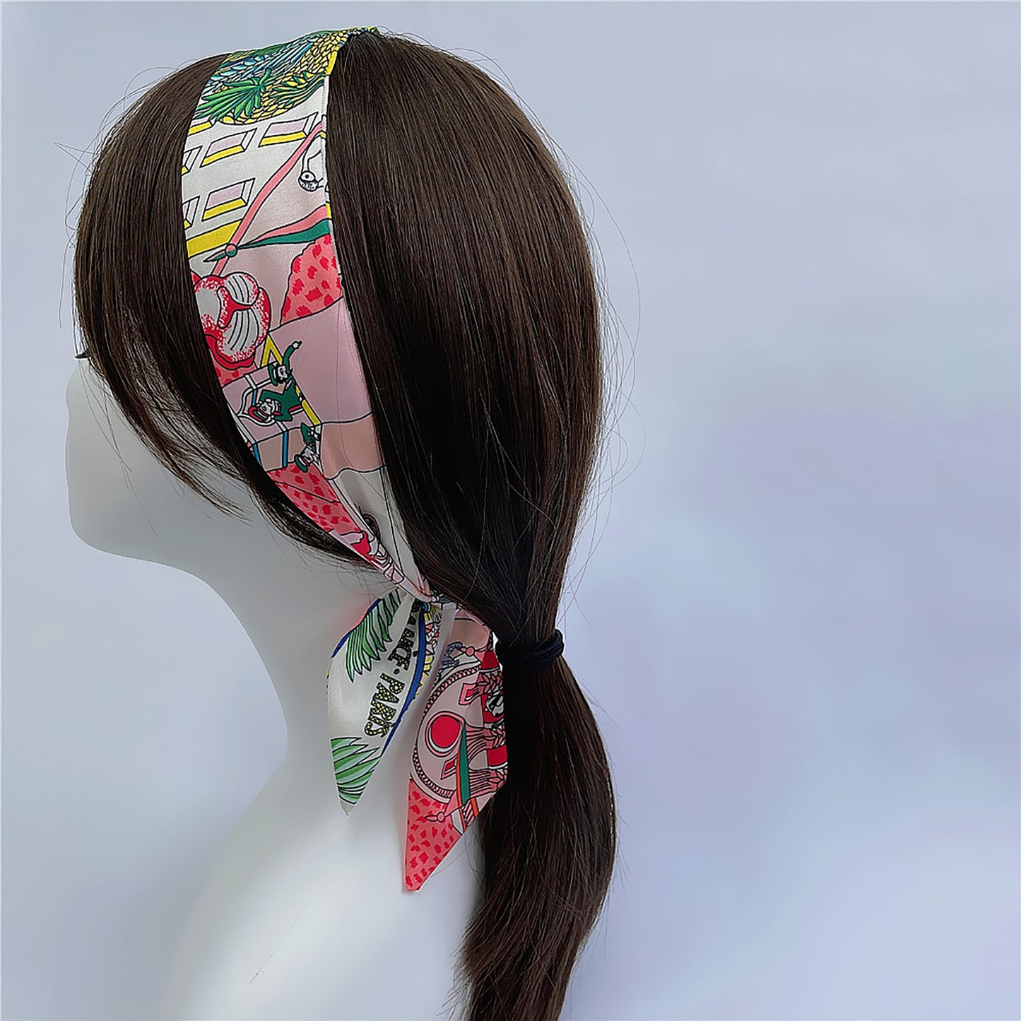 Palace Horse Printed Skinny Scarf | Bag Handle | Bag Charm | Hair Ribbon Headband | Neck Scarf