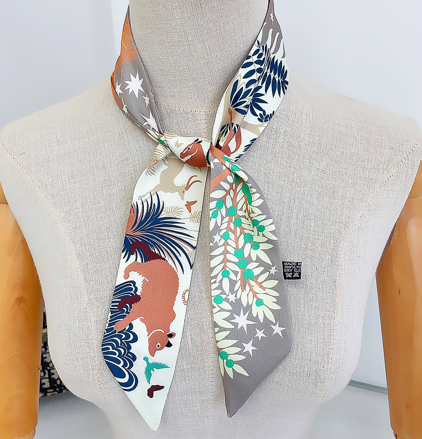 Animal Printed Skinny Scarf | Bag Handle | Bag Accessories | Hair Ribbon Headband | Neck Scarf