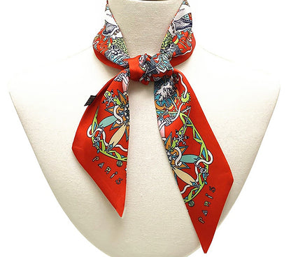 Pierrot Printed Skinny Scarf | Bag Handle | Bag Charm | Hair Ribbon Headband | Neck Scarf