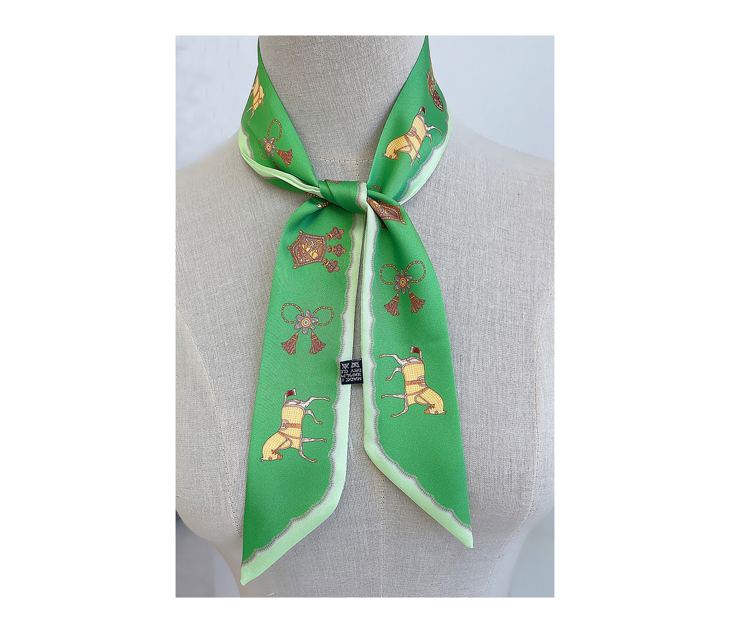 Horse Wagon Printed Skinny Scarf | Bag Handle | Bag Charm | Hair Ribbon Headband | Neck Scarf